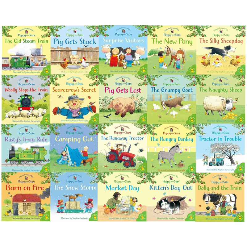 Buy Book Usborne Farmyard Tales Poppy and Sam Series 20 Books Collection  Box Set By Heather Amery (The Hungry Donkey, Camping Out, Tractor in  Trouble 