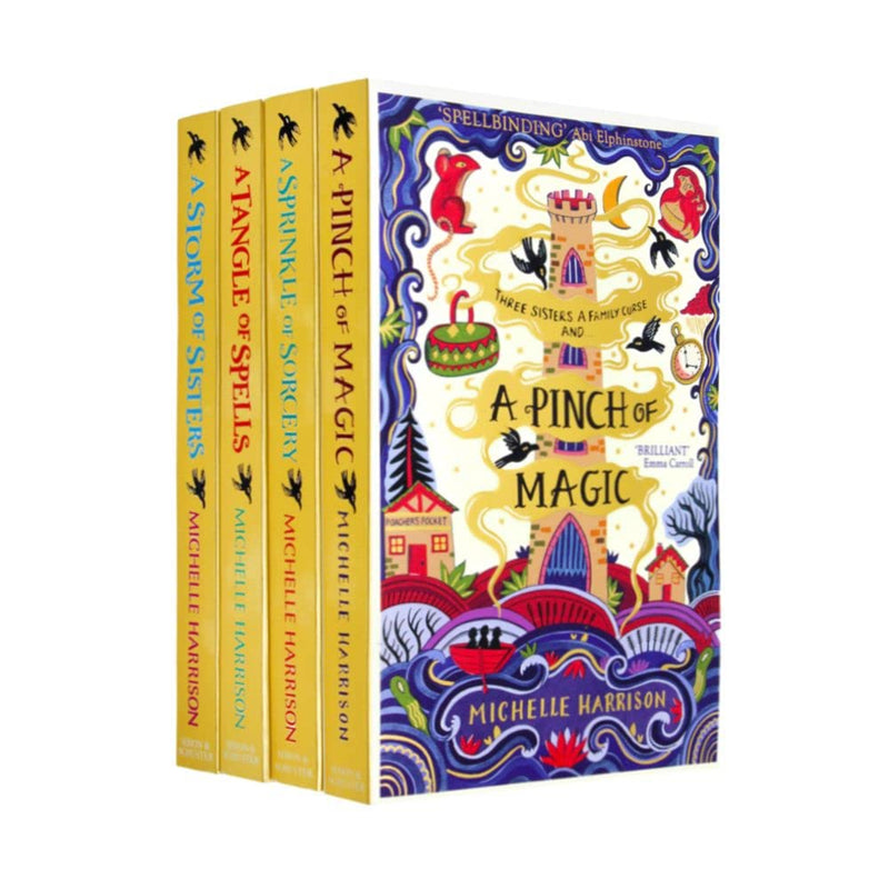 Michelle Harrison A Pinch of Magic Adventure Collection 4 Books Set (A Tangle Of Spells, A Pinch of Magic, A Sprinkle of Sorcery, A Storm Of Sisters)