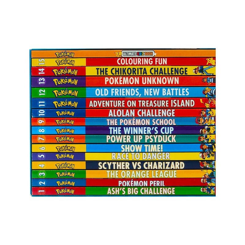 Pokemon Colossal Collection 16 Books Box Set (Ash's Big Challenge, Pokemon Peril, The Orange League, Scyther vs Charizard, Race to Danger, Show Time, Power Up Psyduck, Winners Cup, Pokemon School & More)
