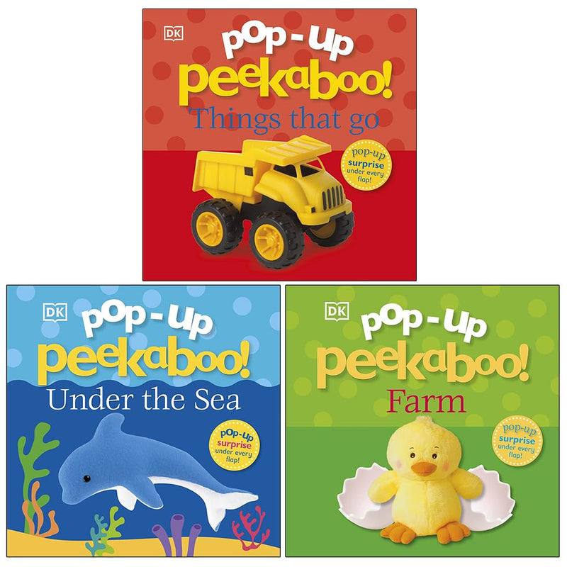 Pop-Up Peekaboo! 3 Books Collection Set By DK (Pop-Up Peekaboo! Things That Go, Pop-Up Peekaboo! Under The Sea & Pop-Up Peekaboo! Farm)