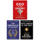 Ryan Holiday 3 Books Collection Set (Ego is the Enemy, Stillness is the Key, The Obstacle is the Way)
