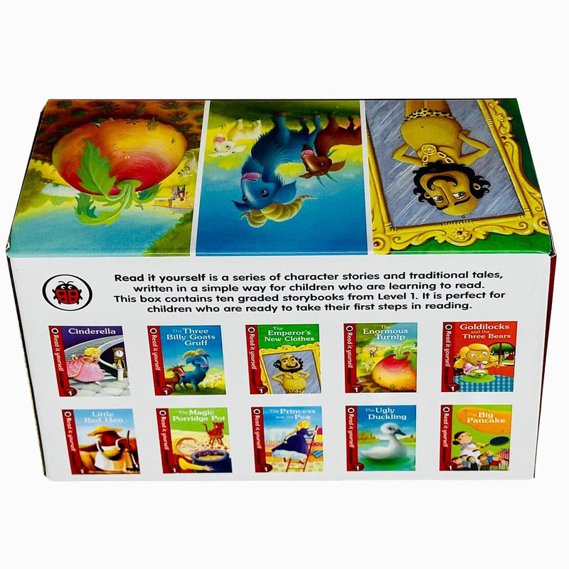 Ladybird Read it Yourself Tuck Box Level 1: 10 Books Box Set (Cinderella, The Three Billy Goats Gruff, The Emperor's New Clothes, Little Red Hen, The Ugly Duckling, The Enormous Turnip & More)