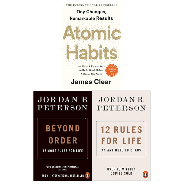 Atomic Habits, 12 Rules For Life and Beyond Order 3 Books Collection Set by James Clear &amp; Jordan B Peterson