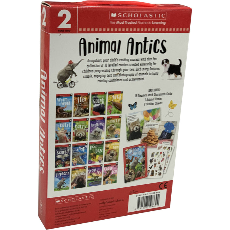 Scholastic 16 Readers: Animal Antics 16 Books Set for Year 2