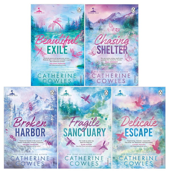 Sparrow Falls Series by Catherine Cowles 5 Books Collection Set (Books 1-5) (Fragile Sanctuary, Delicate Escape, Broken Harbor, Beautiful Exile, Chasing Shelter)