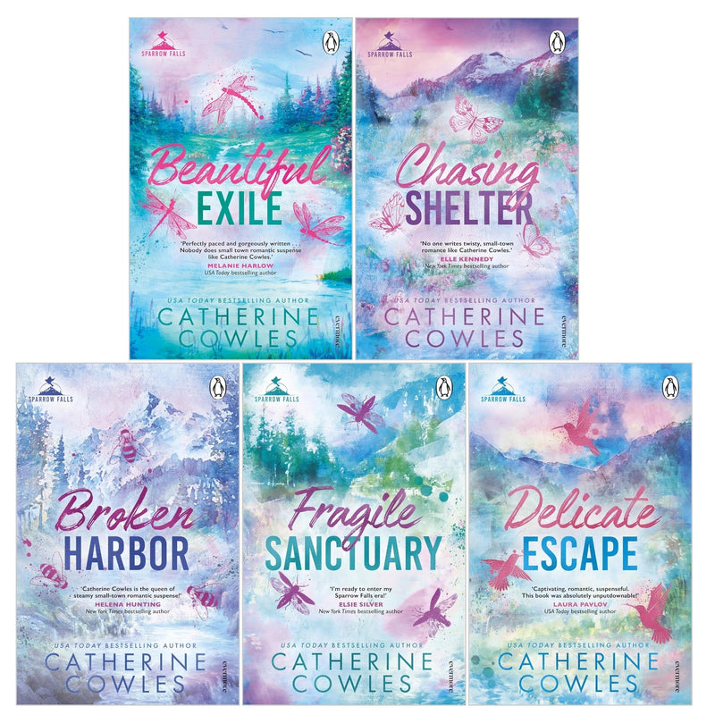 Sparrow Falls Series by Catherine Cowles 5 Books Collection Set (Books 1-5) (Fragile Sanctuary, Delicate Escape, Broken Harbor, Beautiful Exile, Chasing Shelter)