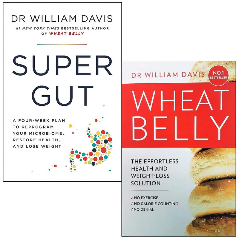 Dr William Davis Collection 2 Books Set (Super Gut, Wheat Belly)