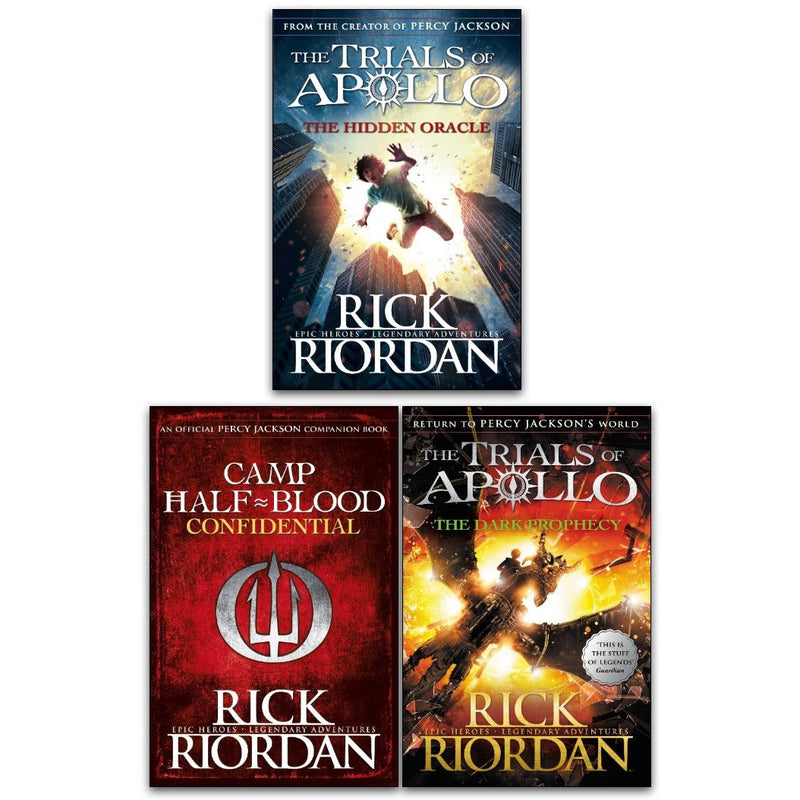 Trials Of Apollo Collection 3 Books Set The Hidden Oracle, The Dark Prophecy, Camp Half Blood Confidential