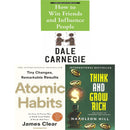 Atomic Habits, How to Win Friends & Influence People, Think and Grow Rich – 3 Book Collection Set
