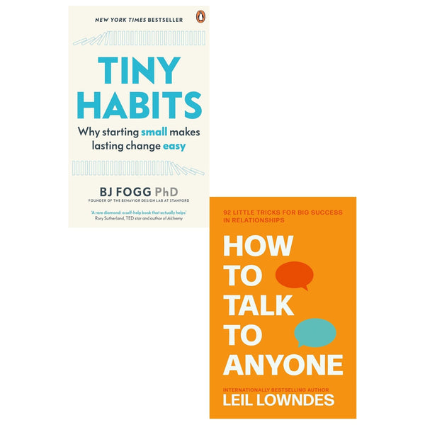 Tiny Habits, How to Talk to Anyone 2 Books Collection Set