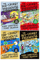 The Treehouse Storey Series 4 Books Collection Set (Books 10-13) by Andy Griffiths & Terry Denton - 130 Storey, 143 Storey, 156 Storey, 169 Storey