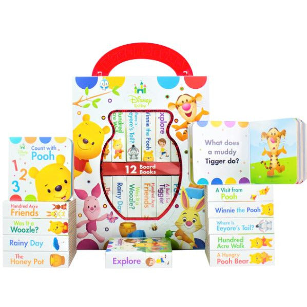 BOX DAMAGE - Disney Baby - Winnie the Pooh - My First Library Board Book Block 12-Book Set