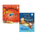 Julia Donaldson 2 Book Collection Set – Spinderella & Night Monkey, Day Monkey | Rhyming Picture Books for Children