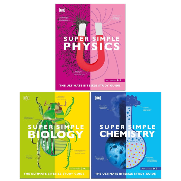 DK Super Simple Study Guide 3 Books Collection Set (Super Simple Chemistry, Physics, Biology)
