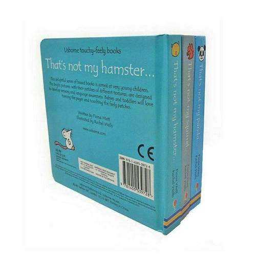 Usborne Thats Not My Animals 3 Books Collection Set Pack Panda Squirrel Hamster Touchy-feely Board Books