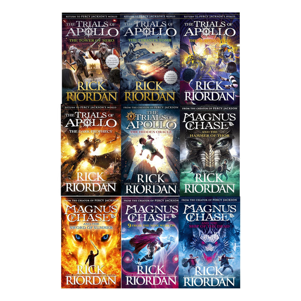 Trials of Apollo and Magnus Chase Series 9 Books Collection Set By Rick Riordan