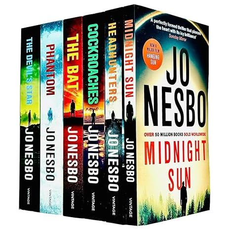 Jo Nesbo 6 Books Collection Set (The Bat, Headhunters, Cockroaches, The Devil's Star, Phantom, Midnight Sun)