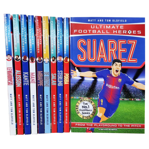 Ultimate Football Heroes Series 2 Collection 10 Books Set Suarez, Pogba, Sterling, Salah, Mbappe, Mane, Kante, Alisson and MORE