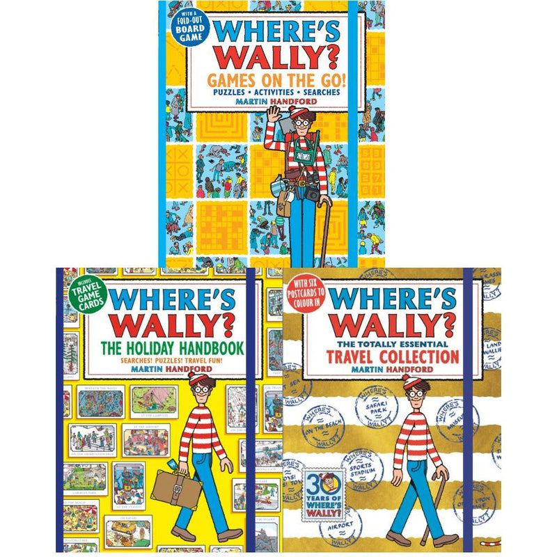 Where's Wally Travel Collection 3 Books Collection Set Games on the Go, Holiday Handbook