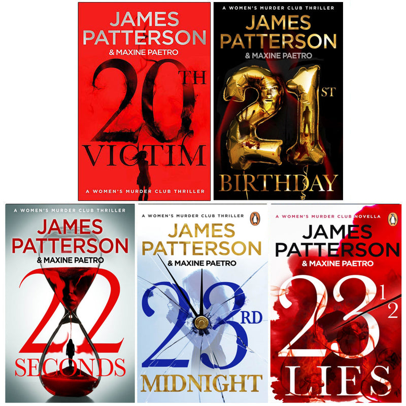 Women's Murder Club Series by James Patterson 5 Books Collection Set (20th Victim, 21st Birthday, 22 Seconds, 23rd Midnight, 23 1/2 Lies)