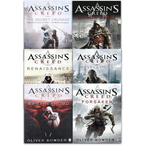Assassins Creed 6 Books Collection Set By Oliver Bowden Renaissance Brotherhood The Secret Crusade.. - books 4 people