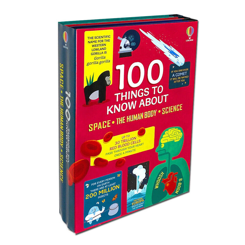 Usborne 100 Things to Know About 3 Books Collection Set - Space, The Human Body, Science